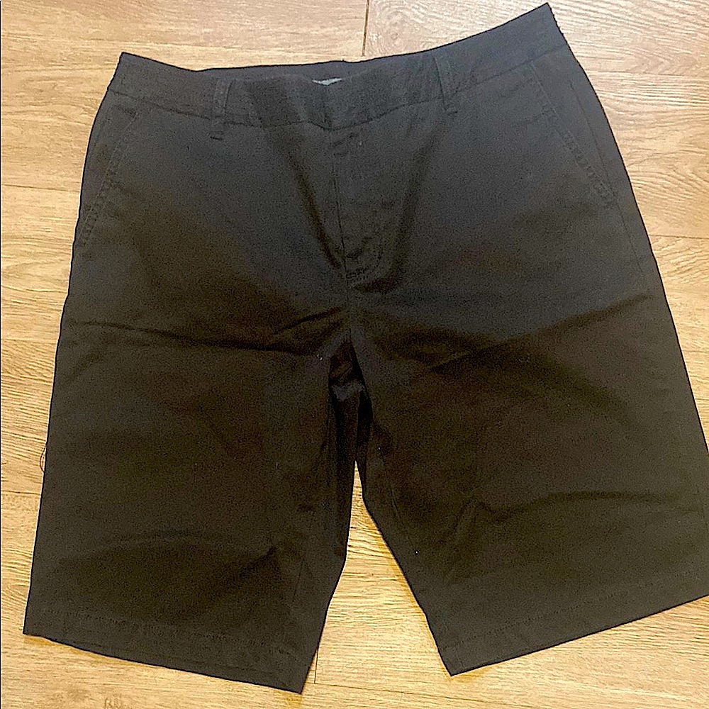 Liz Claiborne Black Flat Front Shorts